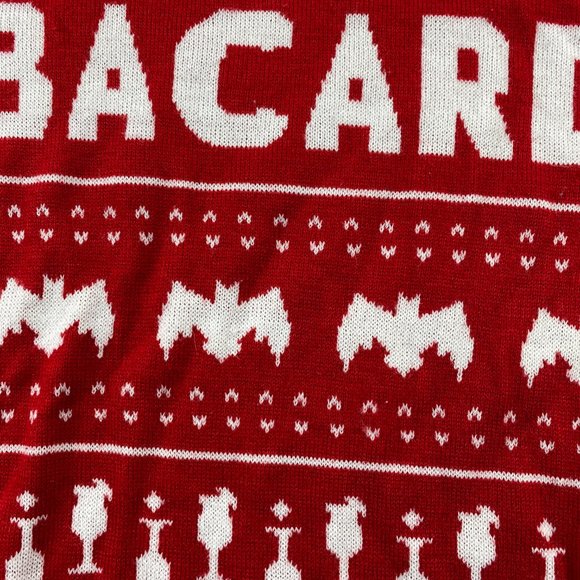 Ugly Christmas Sweater Knit Unisex One Size Fits Most Red Bacardi Fits Men M-L - Picture 2 of 8